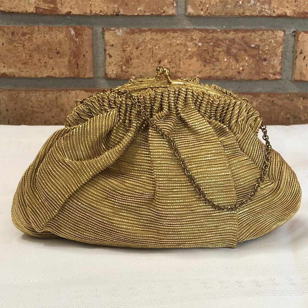Vintage Gold Soft Sided Clutch Metallic